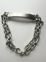 Vintage Engravable ID Bracelet SPEIDEL USA Silver Tone Link Bracelet 8”