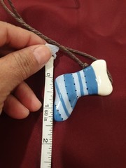 Flying Colors Vintage Xmas Necklace Stocking Blue & White Festive Holiday