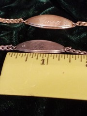 Lot Of 2 Identity Bracelet Speidel Diamond Accent Engraved ID Chain