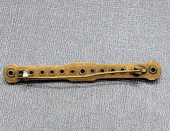 Edwardian Gold Plated with Rhinestones Brooch Bar Pin Circa 1920s
