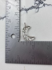 Vintage 925 Sterling Silver Filigree Crescent Moon Pendant
