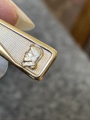 Vtg Conquistador 1950’s Goldtone Tie Bar Lightweight Brass