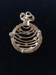Vintage 1960-1980’s VERO Gold Tone & Rhinestone Christmas Ornament Brooch