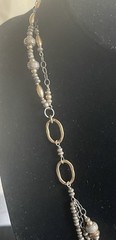 Gorgeous Vintage J & I 925 Sterling Silver Gold Filled Two Tone Necklace