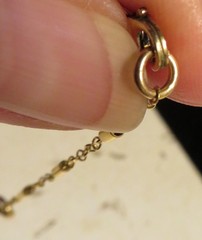 Vintage Gold Tone Dainty Tube Station Necklace Spring Ring Clasp 16-19″ Adj Unbr