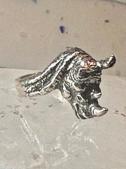 Vintage Rhinoceros ring size 5.50 Kabana rhino band sterling silver pinky women