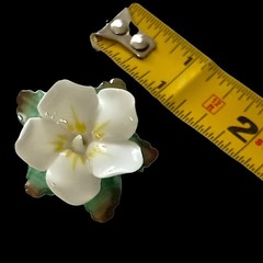 Artone Bone China Gardenia Brooch Pin Flower Floral White England Vintage Dainty