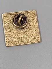 Vintage Love Builds Up Floral Square Bronze Tone Pin