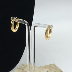 Hoop Earrings Gold Tone Huggie Pierced .75″