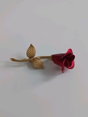 Vintage Avon Rose Brooch Gold Brass Pin 1980s 1990s 1970s Costume Jewelery