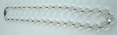 Gorgeous Vintage Deco Sterling Faceted Graduated Crystal Chain Link Necklace 18″