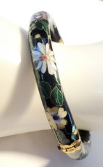 Vintage Asian Cloisonne Collection, 21 in. Necklace, Hinged Bracelet & Earrings