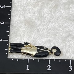 Vintage Figural Brooch Lady Dog Gold Tone 2.75″