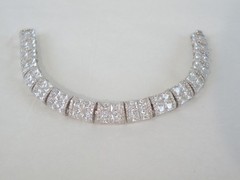 Vera Wang Sterling Silver 925 2 Row CZ Tennis Bracelet Fits 7.5″