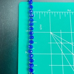 Cobalt Blue Faceted Glass Hand Knotted 60 Inch Long Rope Necklace Vintage 1960s