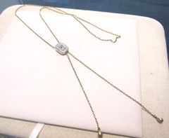 Beautiful Diamond Y Drop or Bolo Necklace 14k Gold One Size Fits All MAKE OFFER