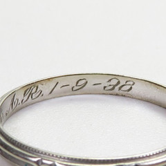 Antique Art Deco Wedding Band 14K White Gold Ring Size 6 UK-L1/2 2.21MM Width