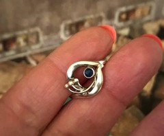 Soviet Vintage USSR Ring Estate Sterling Silver 875 Lapis Lazuli Stone Size 6.5