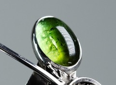 925 Silver Vintage Designer Ring 5.50 ct Natural Green Tourmaline Handcrafted