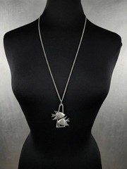 Vintage CATHERDRAL Pewter PISCES Pendant