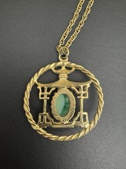 Vintage JULIANA D&E Pagoda Pendant Necklace/1980 Book Piece