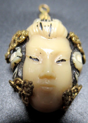 Asian Princess Celluoid Vintage Pendant