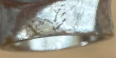 Vintage Silver Chunky Dome Ring Hammered Liquid Metal Futuristic Unisex Jewelry