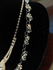 2 vintage crystal necklaces & earrings. 1970’s