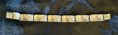 Vintage Finn Jensen Norway Gold Washed Sterling Silver Guilloche Enamel Bracelet
