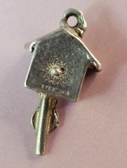 Vintage Sterling Silver CUCKOO CLOCK Charm Pendant 2.1gms 0.68″