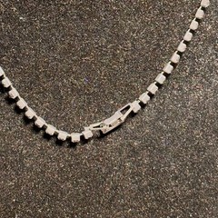 NECKLACE rhinestone sparkling center drop vintage unsigned fold over clasp