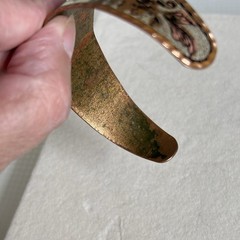 Copper Reflections Cat Kitten Copper Cuff Bracelet Handcrafted Floral Adjustable