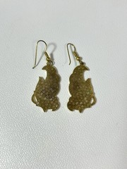 Vintage Cloisonné Enamel Butterfly Dangle Earrings