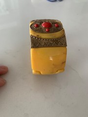 VINTAGE BRACELET IN THE CUFF OR CLAMP STYLE MADE OF PLASTIC IN THE MUGHUL STYLE!