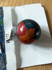 Vintage Harmony Chimes Bell Cloisonné Ball Pendant Charm 1” PEACE Butterfly