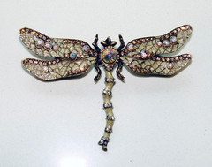 JOAN RIVERS XV CLASSIC COLLECTION Dragonfly Rhinestone Large Pin Brooch ENAMEL