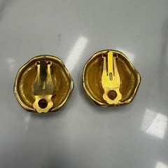 Vintage Gold-Tone Textured Round Earrings