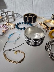 Mixed metal materials lot of 34 bracelets
