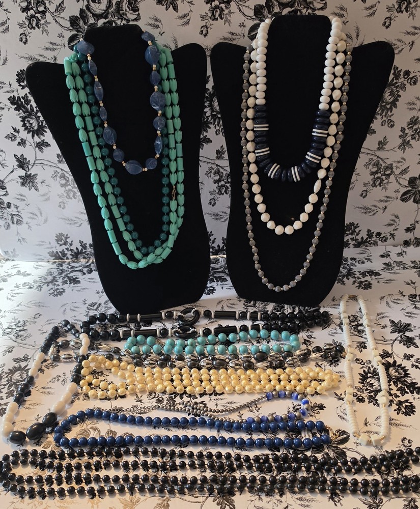 15 Vintage Retro MCM Beaded Necklace Various Colors