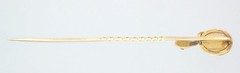 Antique Victorian 22K 15K Gold Garnet Cabochon Laughing Snake Egg Stick Pin Box