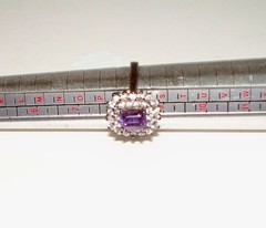 NEW Women’s Sterling Silver Emerald Cut Amethyst & CZ Ring Size 8 – S7