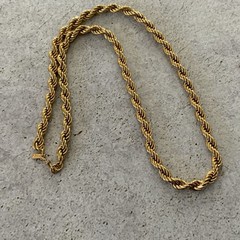 Vintage MONET signed twisted rope chain necklace classic every day style