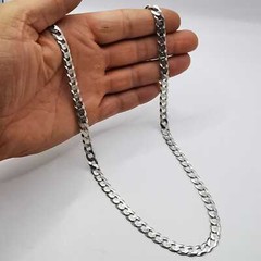 Vintage 925 Sterling Silver 23.6″ Curb Chain Necklace 38.06g Unisex Adult Gift