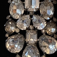 Vintage Eisenberg Original Rhinestone Brooch Signed Clear Stones Silver Tone