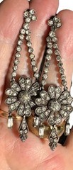 Antique Georgian Paste Dangle Earrings. 2.5 inches long