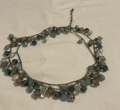 Vintage 36’ in Beaded Necklace With A Coastal Blue And Aqua Color Scheme