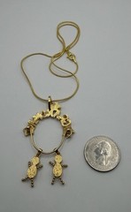 Vintage Goldtone GRANDMA Charm Holder 2 Children Charms Pendant Necklace