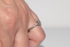 Antique Circa 1920s Art Deco 18k Gold Natural Old Cut Diamond Solitaire Ring