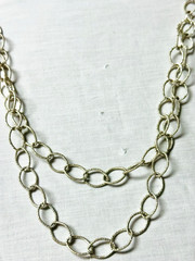3 Piece Gold/Silver Tone Oval Link Coin Pendant Necklace Lot n0279
