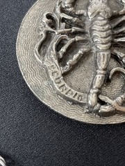 Vintage Edlee Scorpio Astrology Zodiac Rock Pendant Necklace Long Silver Tone